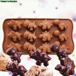 Moulds 1pc 3D Dinosaur Silicone Fondant Mould Cake Chocolate Candy Fondant Candle Soap craft Cake Mold Baking DIY 21x10.5cm