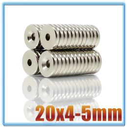 Controls 2100pcs 20x45 Mm Powerful Magnets 20*4 Mm Hole 5mm Small Permanent Round Countersunk Neodymium Magnetic Magnet 20*45