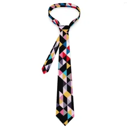 Bow Ties Mens Tie Abstract Geometry Neck Colorful Modern Triangle Funny Collar Graphic Daily Wear Quality Necktie Accessories