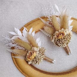 Decorative Flowers Pampas Grass Mini Dried Flower Bouquet Wedding Or Boho Decor With Tails Small Bouquets And Cake Arrangements