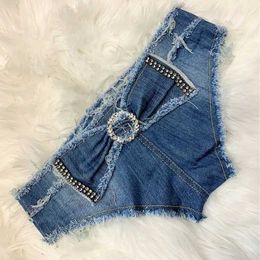 Women's Shorts Ladies Sexy Y2k Denim Shorts Female 2024 New Summer Low Waist Bow Butt Slim Jeans Mini Short Mujer Y240425