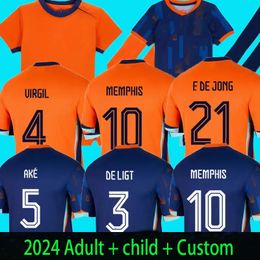 2024 2025 NetHErlANds MEMPHIS HoLLAnd Soccer Jersey 2024 2025 Dutch National Team Football Shirt Men Kids Kit Full Set Home Away MEMPHIS XAVI GAKPO
