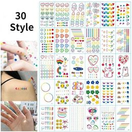 Tattoo Transfer Butterfly Temporary Tattoo Stickers Rainbow Expression Face Hand Lovely Body Art Waterproof Fake Tattoos Tatouage Temporaire 240426