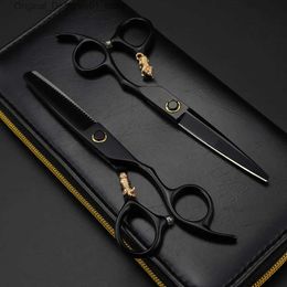 Hair Scissors Professional JP 440C Steel 6-inch Bearing Tiger Hair Scissors Q240426