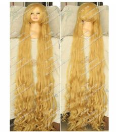 Blonde Tangled Rapunzel 100CM 150CM 200CM Long Wavy Curly Cosplay Party Wig Hair5376434