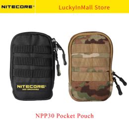 Tools NITECORE NPP30 Tactical Pocket Pouch Power Bank Bag Earphone Pack Black Camo MOLLE Military EDC Mini Purse Wallet for Men Women