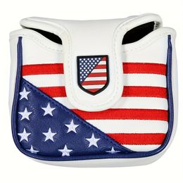 1pc American Flag Pattern Embroidered Golf Club Headcover, Golf Accessories