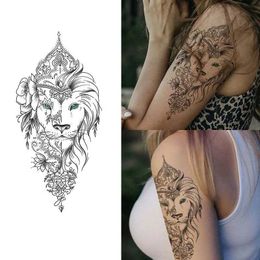 Tattoo Transfer Lasting 15 days temporary tattoo stickers waterproof non-reflective lion pattern tattoo stickers for boys and girls arm body art 240426