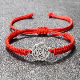 Link Bracelets Rose Alloy Accesories & Bangles Adjustable Vintage Simple Wristband For Women Men Hand-knitted Friendship Jewellery Gift
