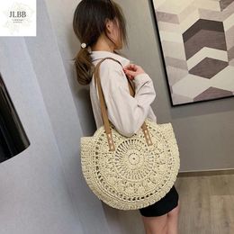 Bag Bohemian Rattan Round Straw Bags Large Capacity Solid Woven Women Shoulder Summer Vacation Beach Female Travel Handbags