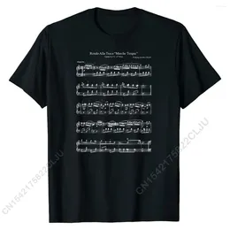 Men's Suits A1189 Mozart Music Notes Score - Rondo Alla Turca Funny T-Shirt Men Cotton Tshirts For Students Custom T Shirt Oversized Cosie