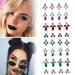 Tattoo Transfer Temporary Tattoo Diamond Sticker Eyeshadow Face Sticker Crystal Eyes Eyeliner Eyes Makeup Corner of Eye Face No Glue Paste Drill 240426