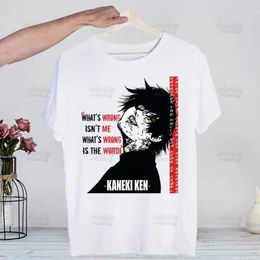 Men's T-Shirts Anime Tokyo Ghoul Kaneki Ken Cool Manga Mens Tshirt Cute Printing Shirt Mens Fashion T-Shirt For Men Casual Tops Short Slve T240425