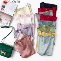 T-Shirts Women 100% Mulberry Silk 19 Momme half sleeve Crew Neck Top Shirt Blouse Tshirt More Colours M L XL MM4270