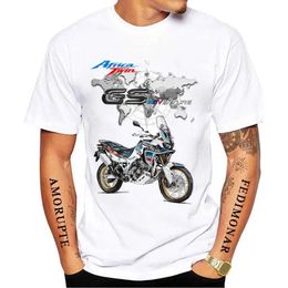 Men's T-Shirts IM GS Adventure Hon Africa Twin Crf 1000l Motorcycle T-Shirt New Men Tshirts Clothing Boy White Top Moto Ride Sport Casual Ts T240425