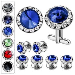 HAWSON Crystal tuxedo studs and cufflinks set for mencuff links mens mens wedding business Jewellery or accessories 240412