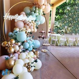 Party Decoration 195pcs DIY Arch Garland Kit Blue Balloons Set For Birthday Wedding Latex Chrome Gold Globos Supplies