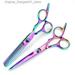 Hair Scissors Professional JP 440C Steel 6-inch 5-color Barber Q240426