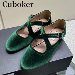 Casual Shoes Corduroy Woman's Ballets Luxury Round Toe Flats Fashion Weeks Slip-on Walk Formal Loafers Mujer