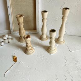 Candle Holders 4/6.88in Romantic Wooden Holder Candlestick Votive Wedding Candelabra Table Centerpieces Home Decoration