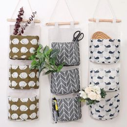 Storage Bags Wall Hanging Bag Fabric Pouch 3 Pockets Multilayer Closet Door Organiser Home Cosmetics Toys