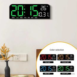 Desk Table Clocks Large Digital Wall Clock Temperature And Date Week Clock 12/24H Timing LED Electronic Table Night Mode Alarm Display Clock N0N1