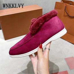 Casual Shoes 2024 Autumn Winter Classic Single Flat Women Fuzzy Keep Warm Round Toe Loafers Comfort Walk