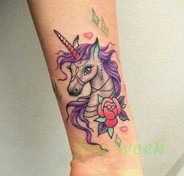 Tattoo Transfer Waterproof Temporary Tattoo Sticker unicorn horse mermaid dream catcher fox tatto stickers flash tatoo fake tattoos for women 27 240426