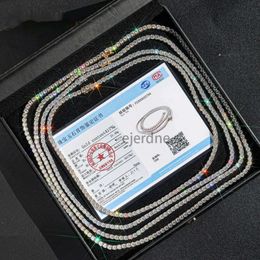 GRA zertifiziert 10k 14k Real Massiv Gold 3mm 4mm Moissanit Schmuck Tenniskette Halskette für Männer Frauen