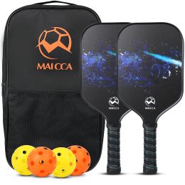 Cricket Honeycomb Core Pickleball Paddles Set Rackets 4 Balls Portable Racket Cover Carrying Bag Gift Kit USAPA Approved Indoor Outdoor