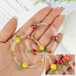 Beaded Fashionable and Cute Gift for Women Fruit Crystal Bead Bracelet Glass Stone Elastic Rope