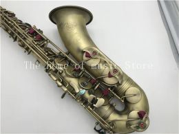 Saxophone Real Pictures R54 Tenor Saxophone Reference Antique Copper B Flat Woodwind Instrument with Case Mouthpiece Reeds Neck