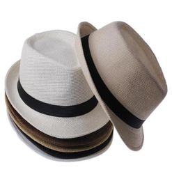 Panama Straw Hats Fedora Soft Fashion Men Women Stingy Brim Caps 6 Colours Choose 10pcslot2229265