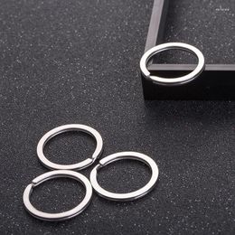 Keychains 10pcs/lot Flat Key Rings 25 30 33mm Chrome Plated Round Blank Strong Keyring Holder For DIY Chain Jewelry Making Supplier