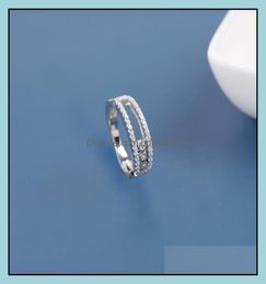 S925 Sterling Sier Sliding Ring Female Hollow Fairy Luxury Group Encrusted Diamond Drop Delivery 2021 Cluster Rings Jewelry Zkjgn3973459