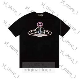 Viviane Westwood Men's Spray Orb Vivienne T Shirt Brand Clothing Men Women Summer Tshirt with Letters 100% Cotton Jersey High Quality Tees 8747