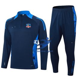 Club Social y Deportivo Colo-Colo Men's adult half zipper long sleeve training suit outdoor sports home leisure suit sweatshirt jogging sportswear
