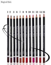 Whole12pcslot New Magical Halo Lipliner 12 Colors Nondizzy Waterproof Longlasting Lip Liner Pencil Smooth Soft Red Makeup5813482