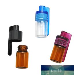 wholesale American Portable Glass Bottle Snuff Snorter Acrylic Pill Case Random Colour 1Pcs 36mm 51mm ZZ