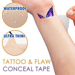 3PV4 Tattoo Transfer 6pcs Waterproof Skin Tag Remover Invisible Ultra-thin Scar Cover Sticker Natural Look Full Coverage Tattoo Concealer Stickers 240427