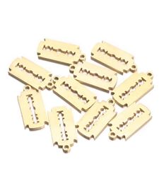 Whole 919mm Silver Gold Shaving blade Stainless Steel Heart Charms Pendants for Jewellery Accessories Knife For DIY Necklace Br8861615