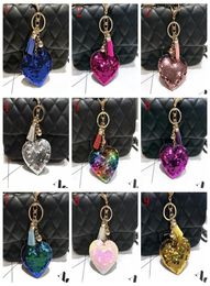 72 Styles Styles Shiltter Flowerchains paillettes bling Plum Blossom Keyrings Charm Car Borse Accessori per ragazze Women8976839