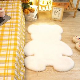 Carpets Soft Plush Area Rug Cartoon Bear Shaped Carpet Children Bedroom Bedside For Living Room Fluffy Rugs Home Decor Floor Mat