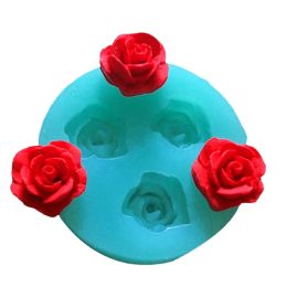 Moulds Pink 3D Rose Flowers Shaped Chocolate Wedding Cake Decorating Tools Baking Fondant Create Poured Sugar Silicone Mould Bakeware