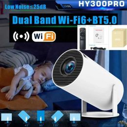 Projectors FGHGF Upgrade HY300 Pro Wifi6 5G Projector Android 11 4K 2.4G/5G Dual WiFi Allwinner H713 BT5.0 1280*720p Portable Home Cinema