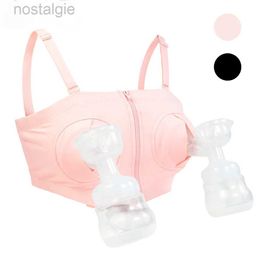 Maternity Intimates Maternity Bra For Breast Pump Special Nursing Bra Hands Pregnancy Clothes Breastfeeding Accessories Hands Free Pumping Bra d240426