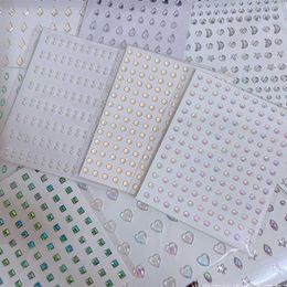 Tattoo Transfer Disposable Rhinestones Pearl Tattoo Stickers DIY Face Eyes Tear Jewellery Diamond Makeup Party Glitter Temporary Tattoo Stickers 240426