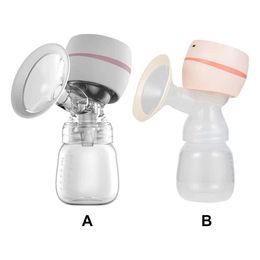 Breastpumps Breath Pump Electric 3W 180ml USB Rechargeable Baby Bottle Adjustable Portable Milk Collector Pink 240424