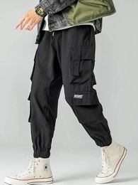 Trendy and fashionable Hong Kong style ankle binding youth sports mens casual pants 240422