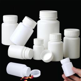 Bottles 100Pcs 15ML100ML Empty White Plastic HDPE Big Mouth Medicine Bottle W/ Lid Travel Home Portable Pill Tablets Capsule Containers